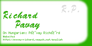 richard pavay business card
